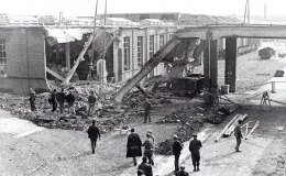 Lo stabilimento di Verzuolo dopo il bombardamento del 1942