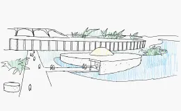Sede amministrativa di San Mauro Torinese, disegno originale di Oscar Niemeyer